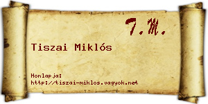 Tiszai Miklós névjegykártya