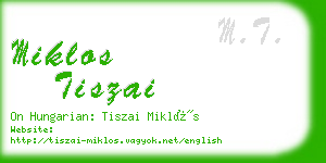miklos tiszai business card